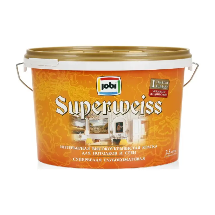 Высокоукрывистая краска JOBI SUPERWEISS 11824