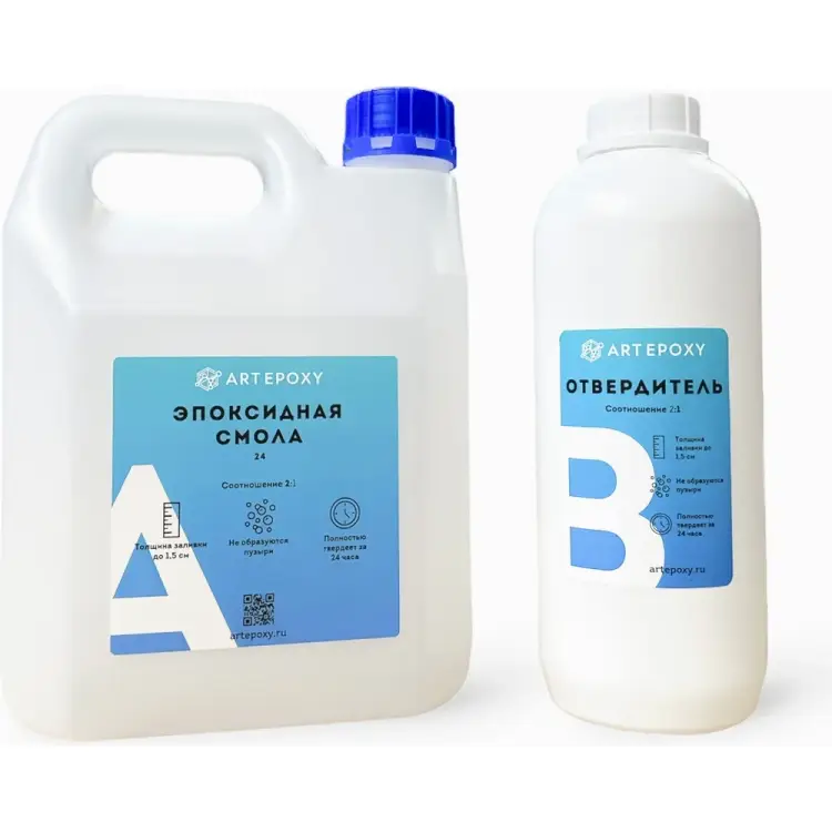 Эпоксидная смола для творчества ArtEpoxy quick, прозрачная, быстросохнущая, 3 кг 21685