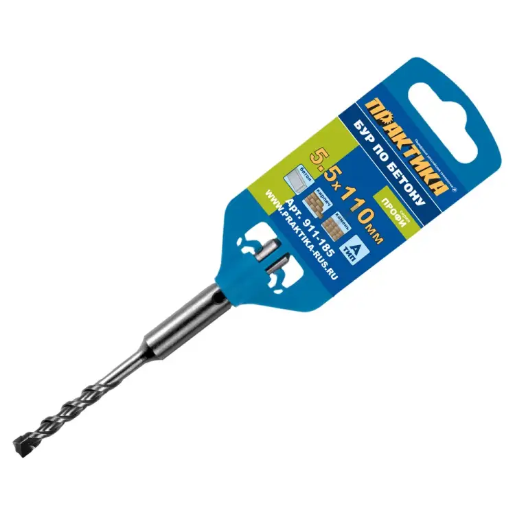 Бур sds-plus по бетону ПРАКТИКА Профи 911-185