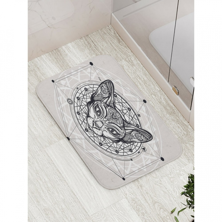 Противоскользящий коврик для ванной, сауны, бассейна JOYARTY Символический кот