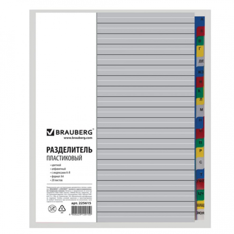 Пластиковый разделитель BRAUBERG 225615