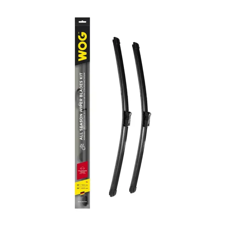 Комплект всесезонных бескаркасных бесшумных щеток стеклоочистителя WOG WGC1416