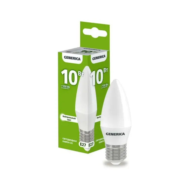 Светодиодная лампа GENERICA LL-C35-10-230-40-E27-G