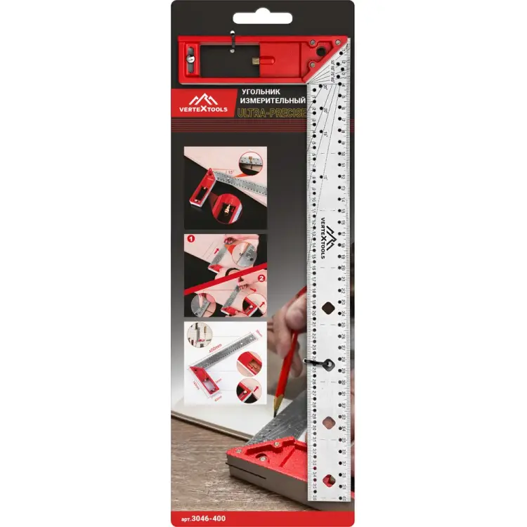 Измерительный угольник vertextools ultra-precise 3046-400