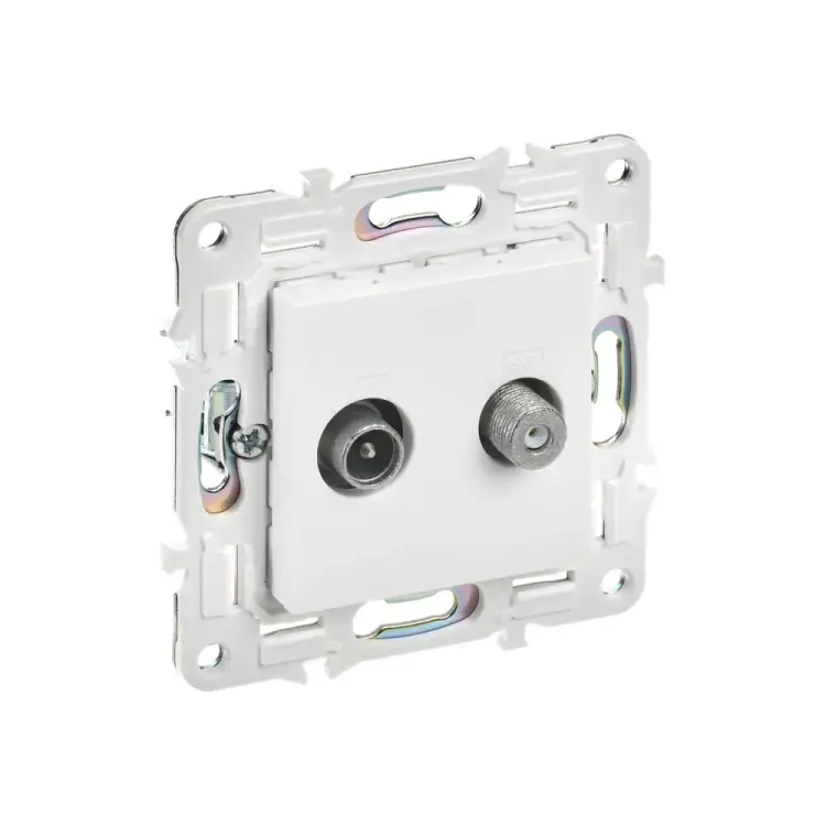 Двойная розетка IEK SKANDY TV+SAT SK-A13W арктический белый SK-AF20-O-K01