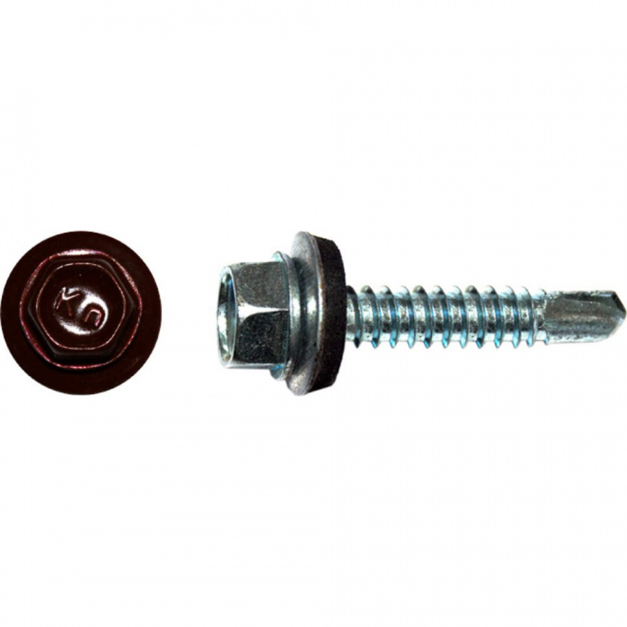 Кровельный саморез КРЕП-КОМП 4,8x51 RAL3005 красное вино 100 шт.