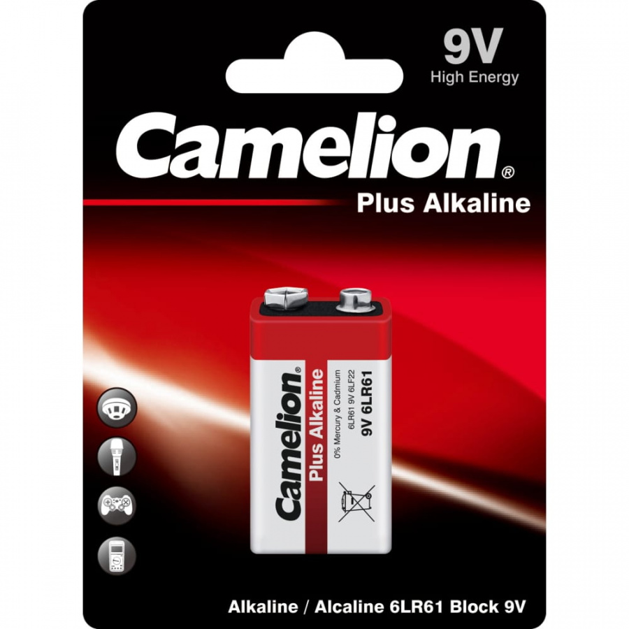 Батарейка Camelion Plus Alkaline 6LF22 (6LR61) BL-1 9В