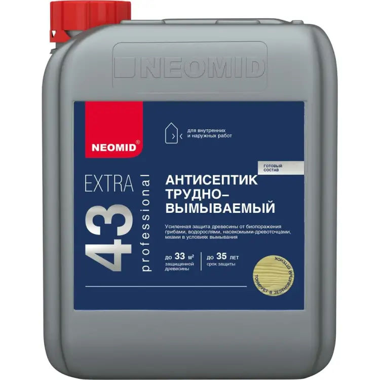 Трудновымываемый консервант для древесины NEOMID Extra eco Н-ExtraEco-5/гот