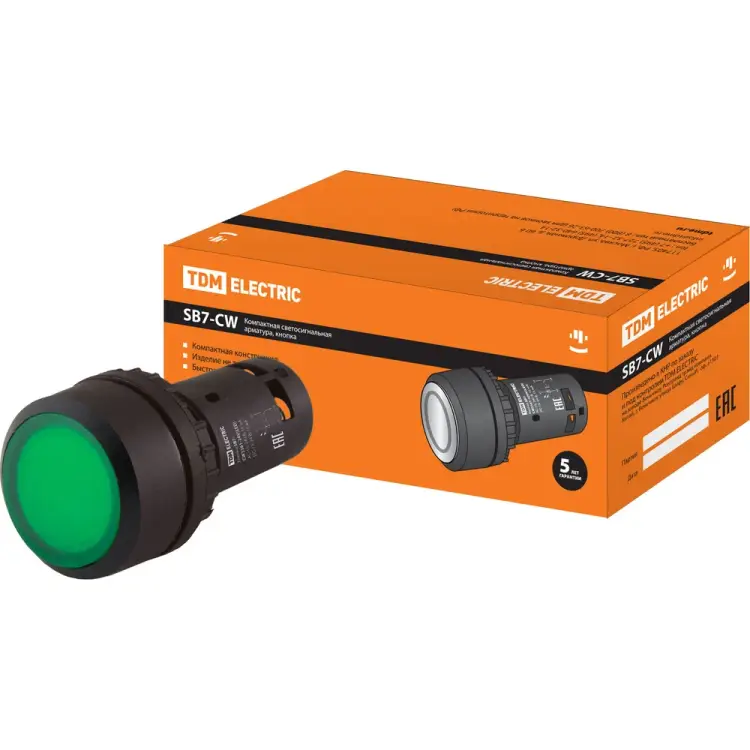 Кнопка TDM ELECTRIC sb7-cw3361-24vled SQ0746-0026