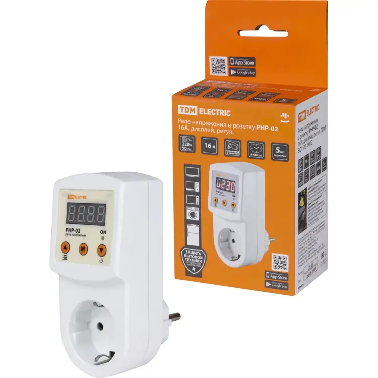 Реле напряжения в розетку TDM ELECTRIC РНР-02 SQ1513-0002