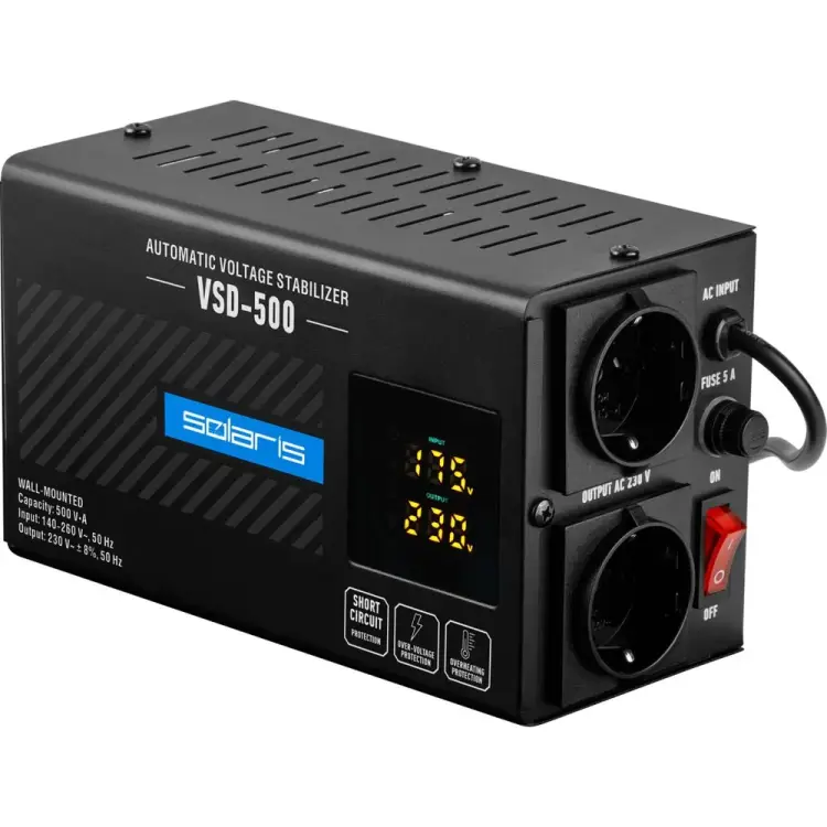 Стабилизатор напряжения SOLARIS VSD-500 SL4510-1 Стабилизатор напряжения SOLARIS VSD-500 SL4510-1