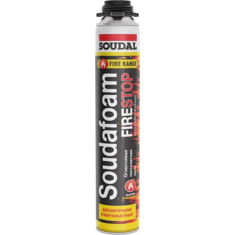 Огнестойкая пистолетная монтажная пена Soudal Соудафоам ФР 132780