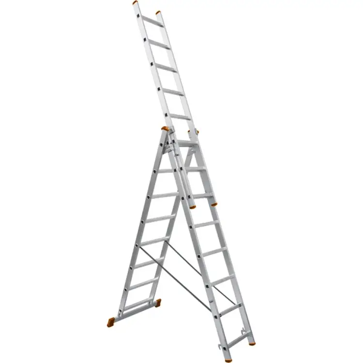 Алюминиевая трехсекционная лестница TDM ELECTRIC Народная ЛА SQ1028-0202