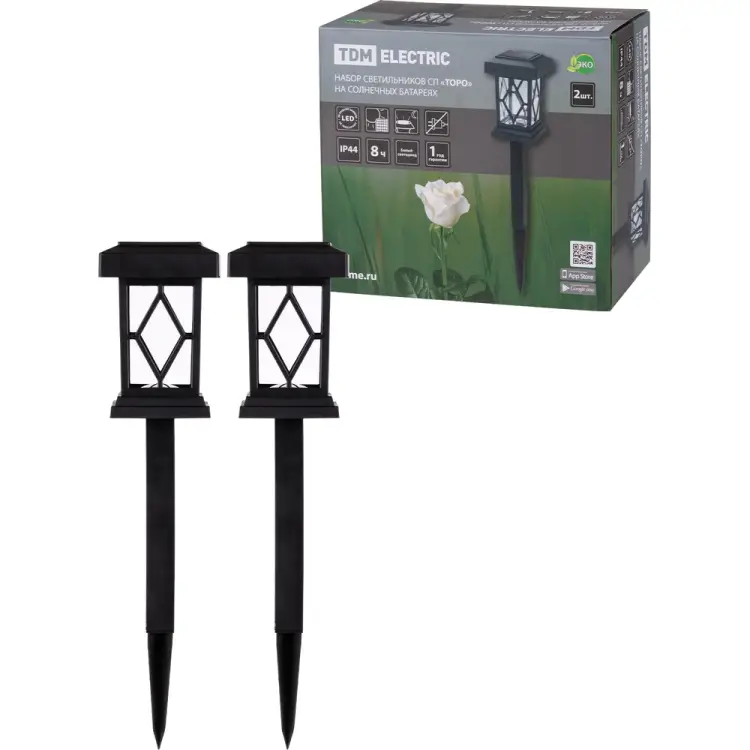 Набор светильников TDM ELECTRIC СП Торо на солнечных батареях, пластик, 10х44 cм SQ0330-0107