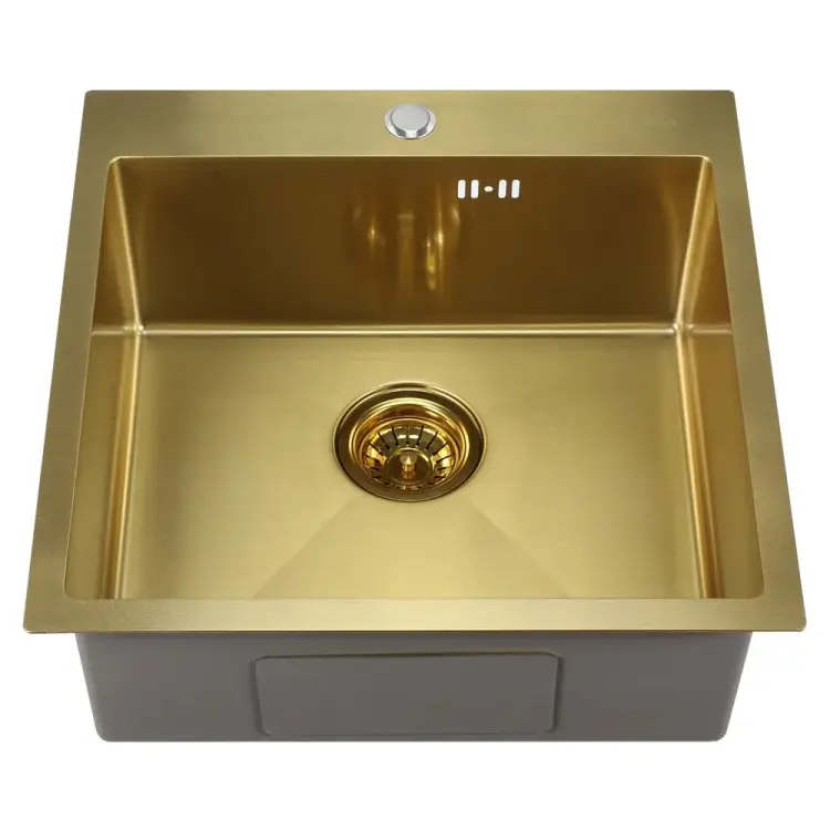 Квадратная врезная мойка MELANA ProfLine D5050HG золото