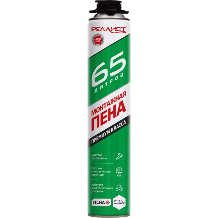 Пена монтажная REALIST PRO Green 4602009041020 Пена монтажная REALIST PRO Green 4602009041020