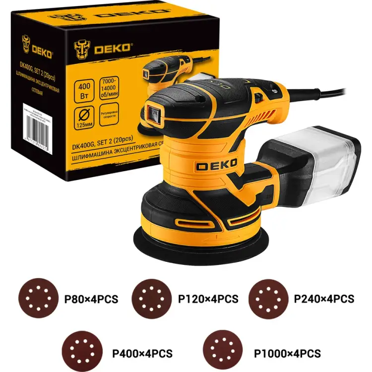 Эксцентриковая сетевая шлифмашина DEKO DK400G 085-1100