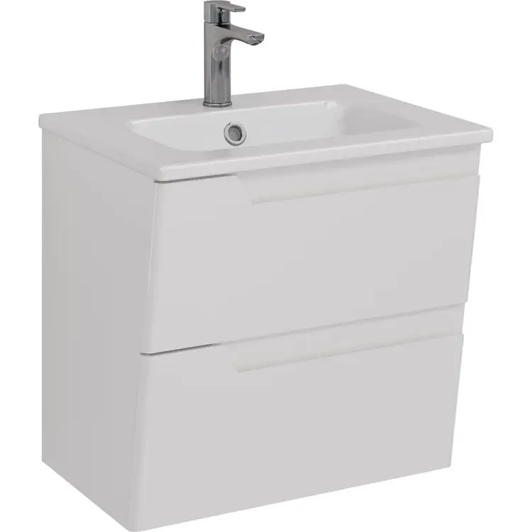 Тумба Lemark MIANO 60 см под 1 раковину, подвесная, 2 ящика, цвет корпуса, фасада: Белый глянец LM06M60T Тумба Lemark MIANO 60 см под 1 раковину, подвесная, 2 ящика, цвет корпуса, фасада: Белый глянец LM06M60T