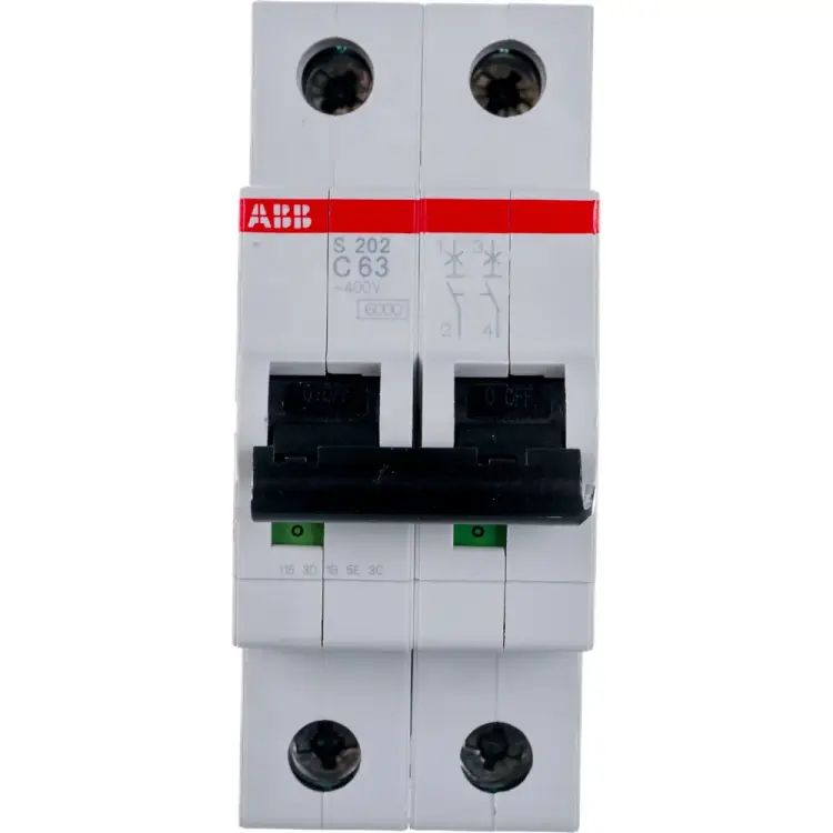 Автомат ABB S202 2п, C 63А, 6кА 2CDS252001R0634