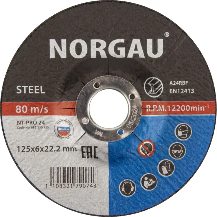 Диск шлифовальный по стали NORGAU NT-PRO 24 083250125 Диск шлифовальный по стали NORGAU NT-PRO 24 083250125