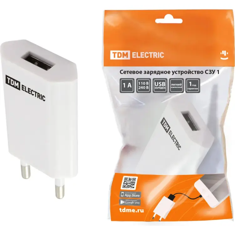 Сетевое зарядное устройство TDM ELECTRIC СЗУ 1 SQ1810-0001 Сетевое зарядное устройство TDM ELECTRIC СЗУ 1 SQ1810-0001