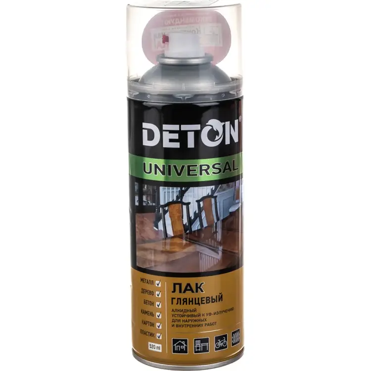 Универсальный атмосферостойкий аэрозольный лак Deton UNIVERSAL DTN-A46790