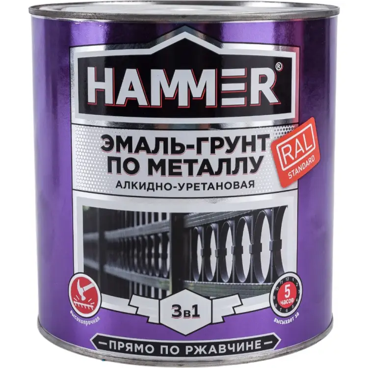 Эмаль-грунт по металлу Hammer ЭК000133631 Эмаль-грунт по металлу Hammer ЭК000133631