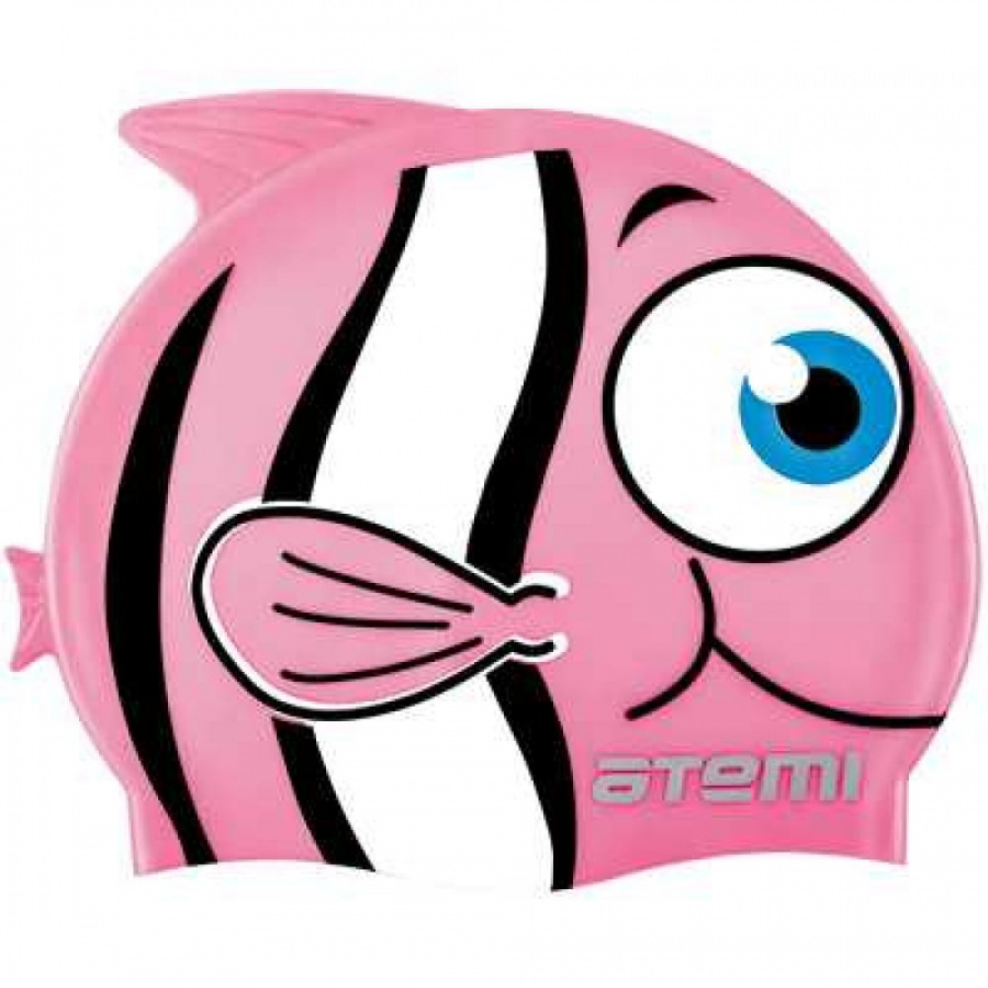 Детская силиконовая шапочка для плавания ATEMI рыбка+