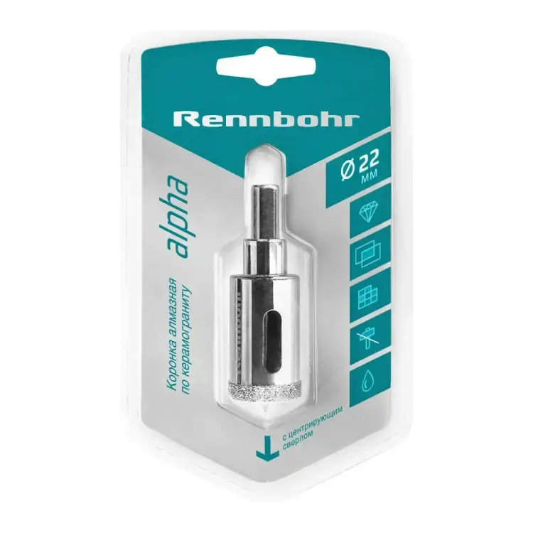 Алмазная коронка по керамограниту и керамике RENNBOHR 676222