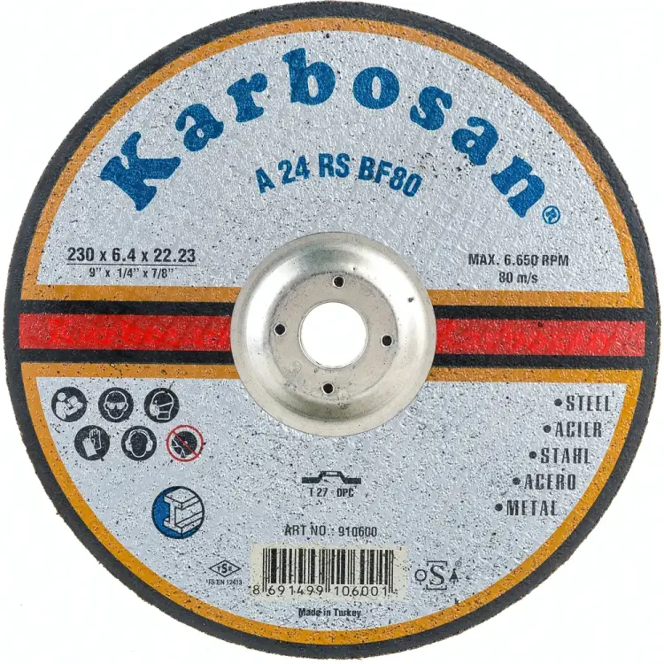 Шлифовальный диск по металлу Karbosan KAR-910600 Шлифовальный диск по металлу Karbosan KAR-910600