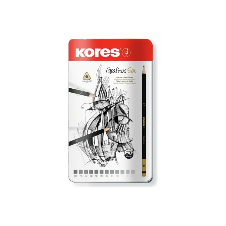 Трехгранные чернографитные карандаши Kores GRAFITOS 92162 1153064
