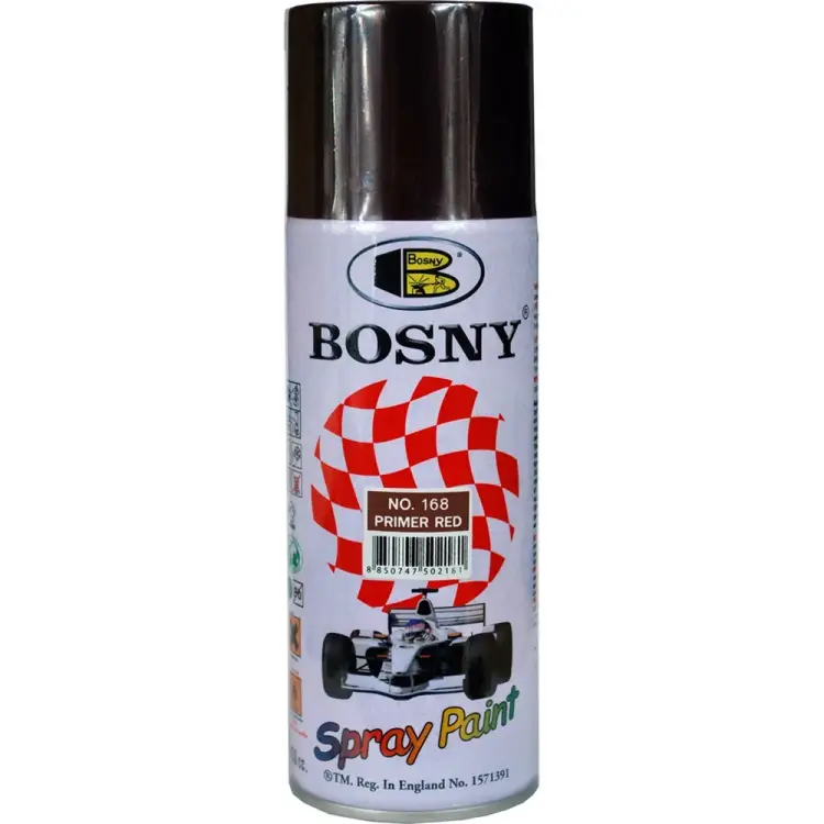 Универсальный автомобильный грунт Bosny Красно-коричневый, аэрозоль 168