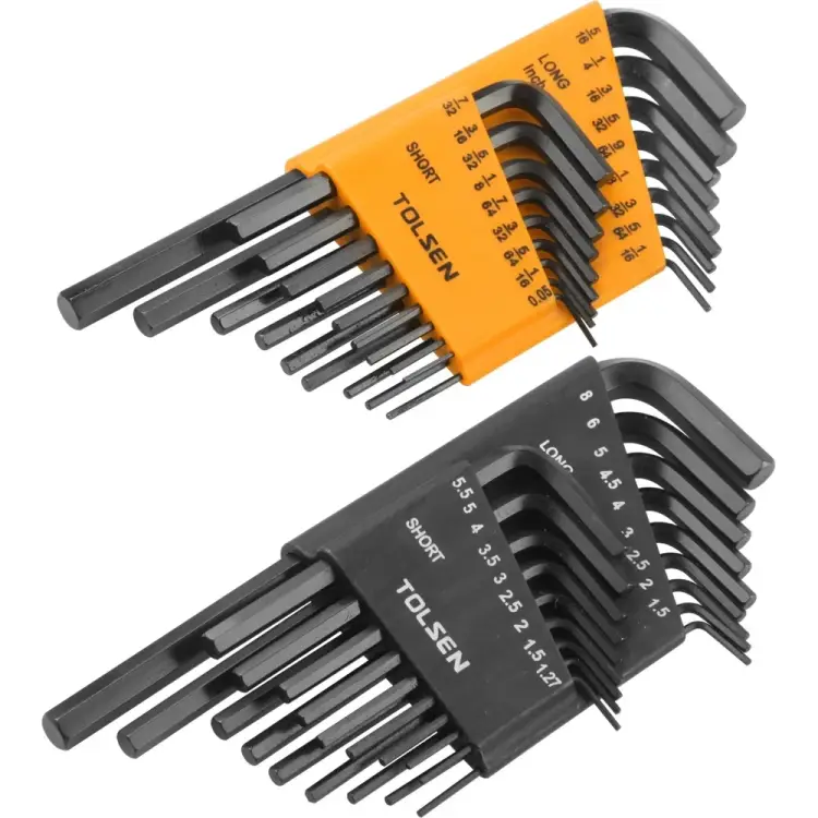 Набор г-образных метрических и дюймовых шестигранников TOLSEN 20094 Набор г-образных метрических и дюймовых шестигранников TOLSEN 20094