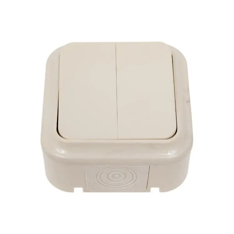 Двухклавишный выключатель BYLECTRICA ПРАЛЕСКА АКВА А56-224 бежевый