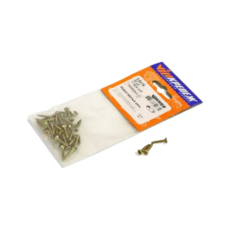 Шуруп vipкрепеж желтый цинк 11304 VIP