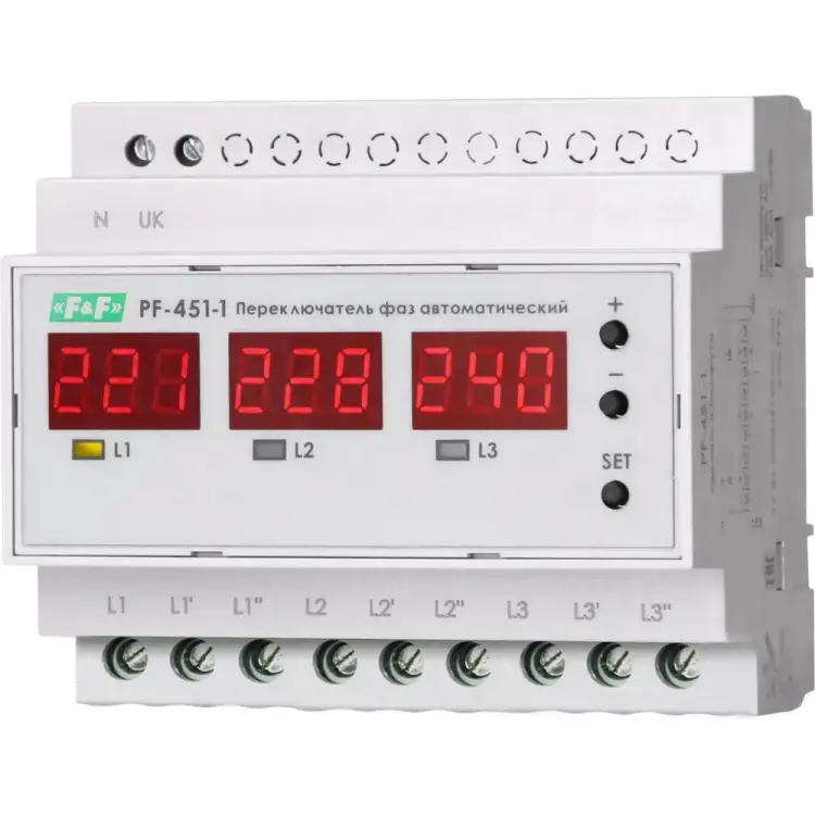 Переключатель фаз Евроавтоматика F&F PF-451-1 EA04.005.005