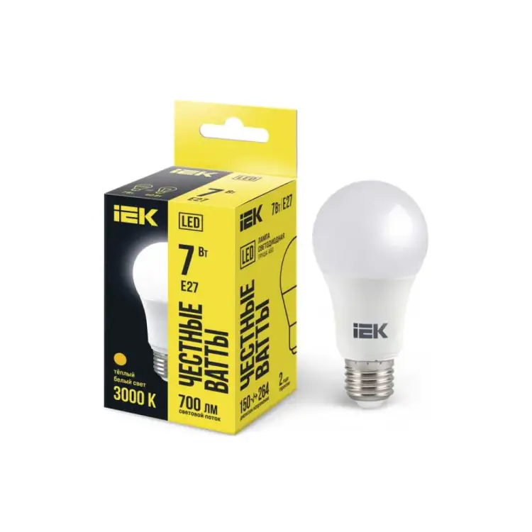 Лампа IEK LLE-A60-7-230-30-E27