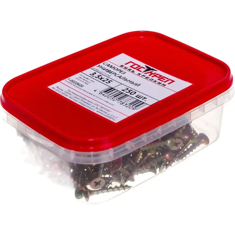 Универсальный саморез дерево/ДСП/OSB Госкреп 3.5х25 мм, 250 шт. 1-0022620