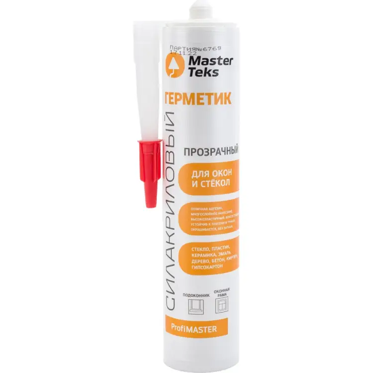 Силакриловый герметик для окон и стекол MASTERTEKS PROFMASTER 53368