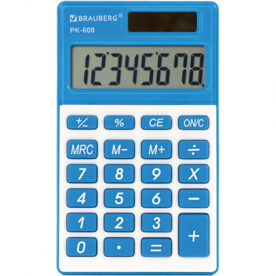 Карманный калькулятор BRAUBERG PK-608-BU
