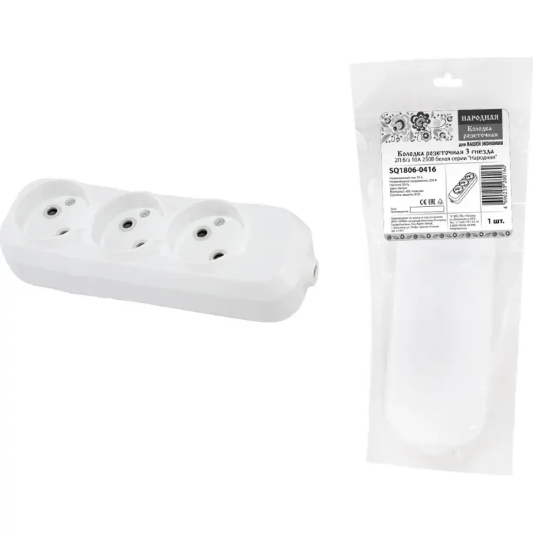 Розеточная колодка TDM ELECTRIC Народная SQ1806-0416