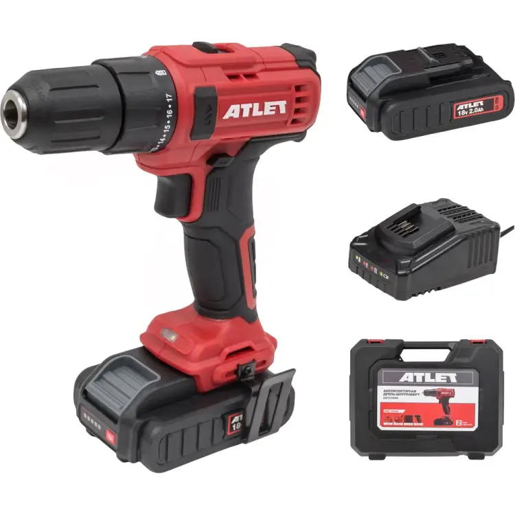 Аккумуляторная дрель шуруповерт ATLET CDT218D8 Аккумуляторная дрель шуруповерт ATLET CDT218D8