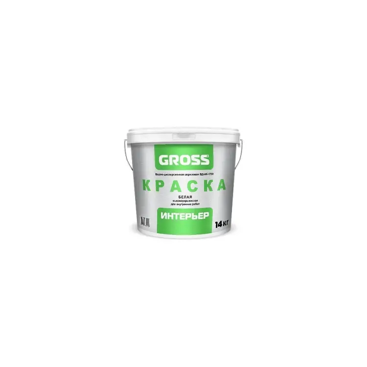 Интерьерная краска GROSS белая база А 14 кг 4620002840242