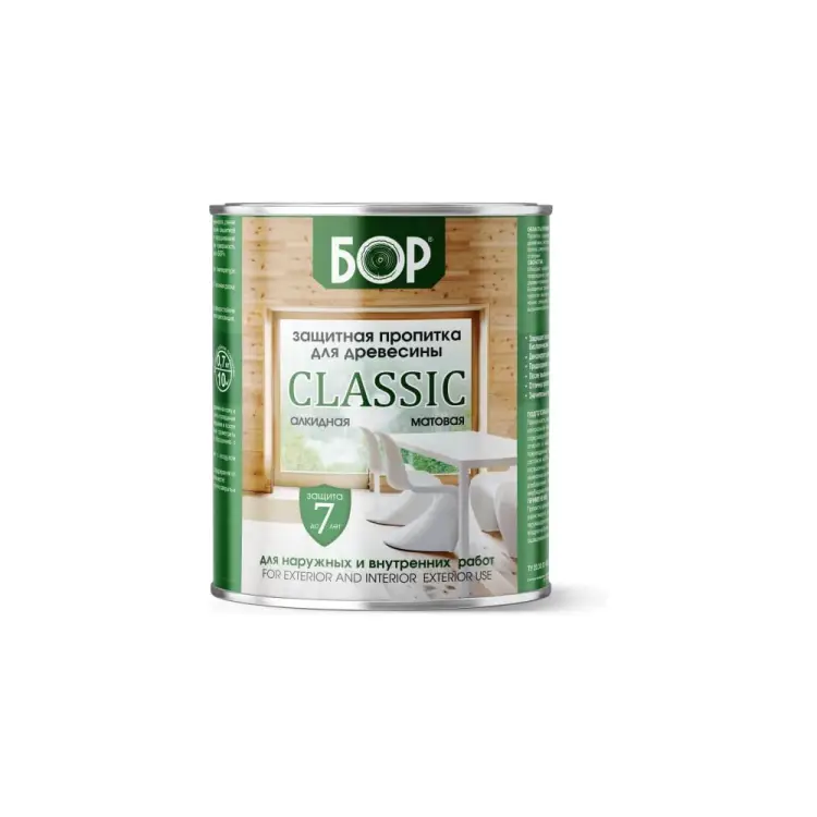 Защитная пропитка для дерева для наружных работ Бор Classic Серый лофт 0,75 кг 4690417098668