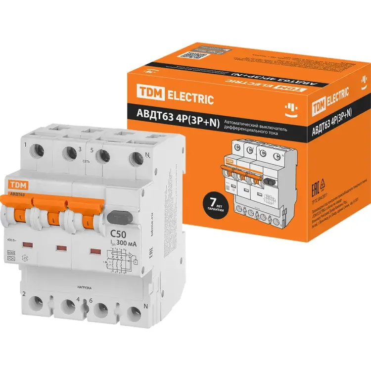 Автоматический выключатель дифференциального тока TDM ELECTRIC SQ0202-0054