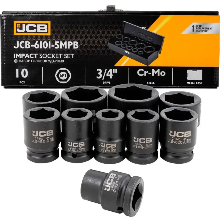 Набор головок ударных JCB JCB-6101-5MPB(61731)