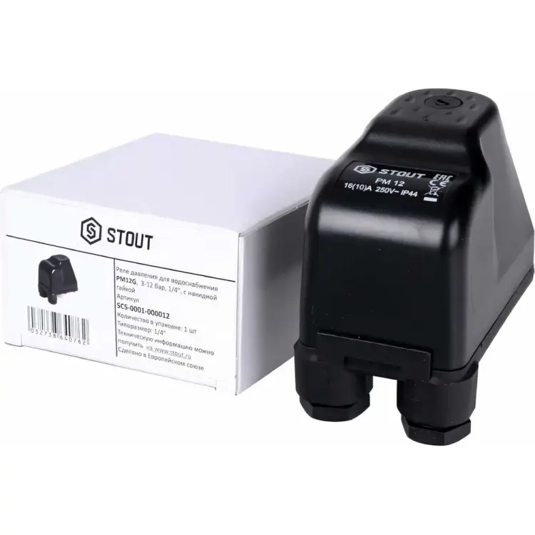 Реле давления для водоснабжения STOUT SCS-0001-000012 PM12G RG008TMQ95446N Реле давления для водоснабжения STOUT SCS-0001-000012 PM12G RG008TMQ95446N