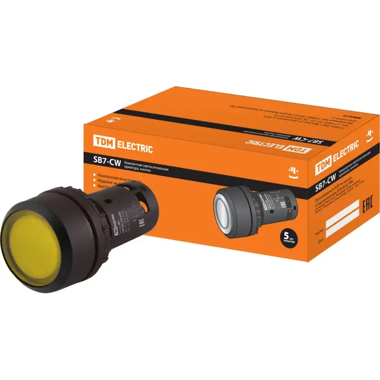 Кнопка TDM ELECTRIC SB7-CW3565-24V LED SQ0746-0038