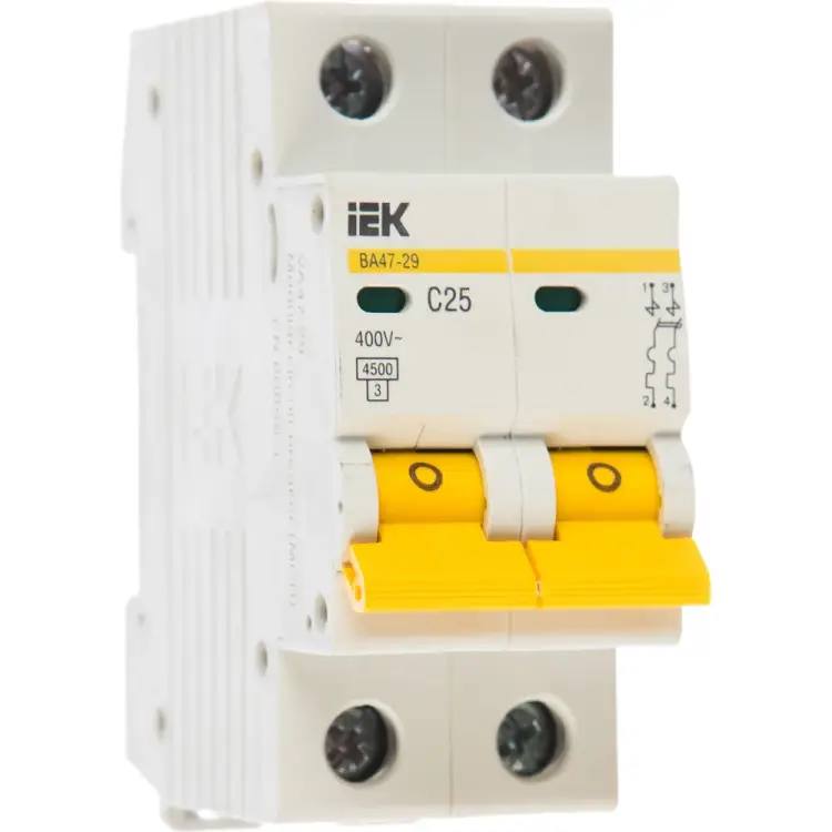 Автомат IEK ВА47-29 2п, C, 25А, 4.5кА MVA20-2-025-C