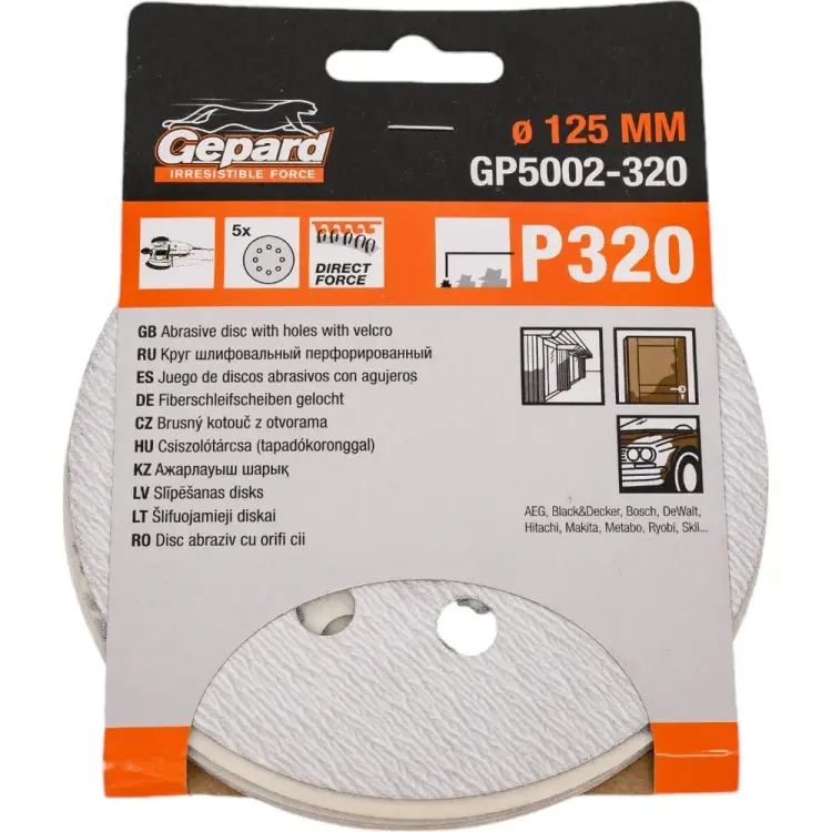 Круглый самосцепляющийся шлифлист Gepard GP5002-320